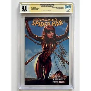AMAZING SPIDER-MAN #15 CBCS 9.0 (2016) J. Scott Campbell Signed SS not CGC